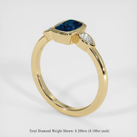 1.13 Ct. Greenish Blue Sapphire Ring, 10K Yellow Gold 2