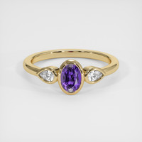 0.74 Ct. Purple Sapphire Ring, 14K Yellow Gold 1