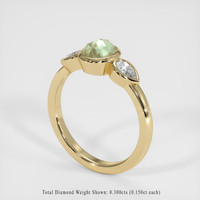 0.71 Ct. Yellowish Green Sapphire Ring, 14K Yellow Gold 2