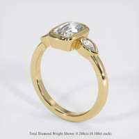 1.71 Ct. White Sapphire Ring, 14K Yellow Gold 2
