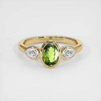 1.00 Ct. Yellowish Green Sapphire Ring, 14K Yellow Gold 1