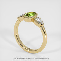 1.00 Ct. Yellowish Green Sapphire Ring, 14K Yellow Gold 2