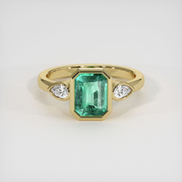 1.38 Ct. Emerald Ring, 18K Yellow Gold 1