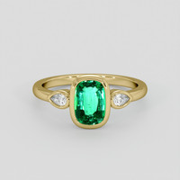 1.54 Ct. Emerald Ring, 18K Yellow Gold 1