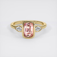 1.66 Ct. Padparadscha Sapphire Ring, 18K Yellow Gold 1