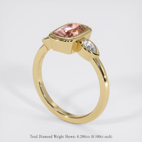 1.66 Ct. Padparadscha Sapphire Ring, 18K Yellow Gold 2