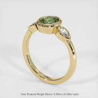 1.11 Ct. Green Sapphire Ring, 18K Yellow Gold 2