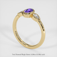 0.74 Ct. Purple Sapphire Ring, 18K Yellow Gold 2
