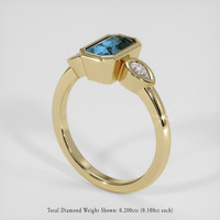 2.01 Ct. Greenish Blue Sapphire Ring, 18K Yellow Gold 2