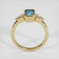 2.01 Ct. Greenish Blue Sapphire Ring, 18K Yellow Gold 3