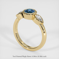 0.62 Ct. Sapphire Ring, 18K Yellow Gold 2
