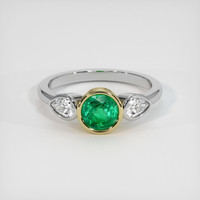 1.23 Ct. Emerald Ring, 18K Yellow & White 1