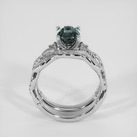 2.17 Ct. Greenish Blue Sapphire Ring, Platinum 950 3