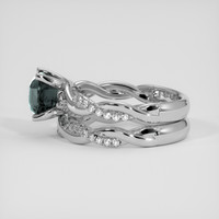 2.17 Ct. Greenish Blue Sapphire Ring, Platinum 950 4
