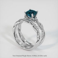 1.69 Ct. Greenish Blue Sapphire Ring, Platinum 950 2