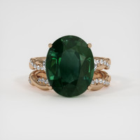 7.02 Ct. Green Sapphire Ring, 14K Rose Gold 1