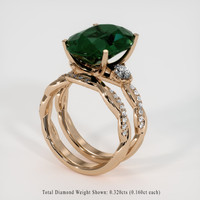 7.02 Ct. Green Sapphire Ring, 14K Rose Gold 2