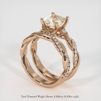 2.43 Ct. Peach Sapphire Ring, 14K Rose Gold 2