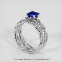 1.47 Ct. Blue Sapphire Ring, 10K White Gold 2