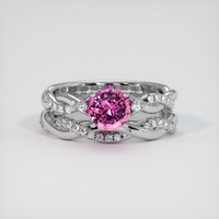 1.04 Ct. Pink Sapphire Ring, 10K White Gold 1