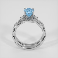 1.45 Ct. Blue Aquamarine Ring, 14K White Gold 3