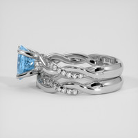 1.45 Ct. Blue Aquamarine Ring, 14K White Gold 4