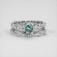 1.00 Ct. Sapphire Ring, 14K White Gold 1