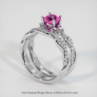 1.04 Ct. Pink Sapphire Ring, 14K White Gold 2