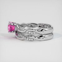 1.04 Ct. Pink Sapphire Ring, 14K White Gold 4