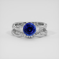 2.22 Ct. Blue Sapphire Ring, 14K White Gold 1