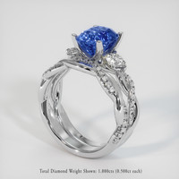 5.03 Ct. Blue Sapphire Ring, 18K White Gold 2