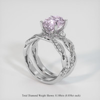 3.05 Ct. Pinkish Purple Sapphire Ring, 18K White Gold 2
