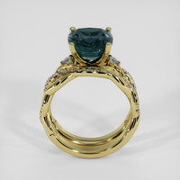 5.93 Ct. Bluish Green Sapphire Ring, 10K Yellow Gold 3