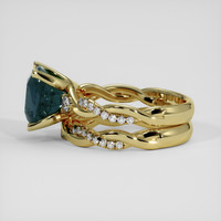 5.93 Ct. Bluish Green Sapphire Ring, 10K Yellow Gold 4