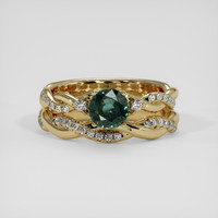 1.23 Ct. Green Sapphire Ring, 14K Yellow Gold 1