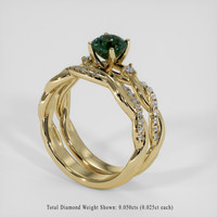 1.23 Ct. Green Sapphire Ring, 14K Yellow Gold 2