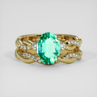 1.27 Ct. Emerald Ring, 18K Yellow Gold 1