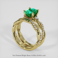 1.27 Ct. Emerald Ring, 18K Yellow Gold 2