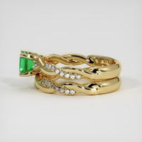 0.56 Ct. Emerald Ring, 18K Yellow Gold 4
