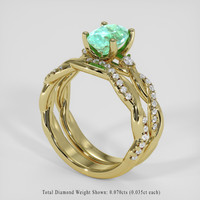 1.36 Ct. Emerald Ring, 18K Yellow Gold 2