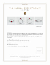 Ruby Ring 0.58 Ct., Platinum 950 Appraisal
