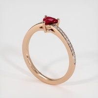 0.67 Ct. Ruby Ring, 18K Rose Gold 2