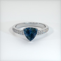 1.69 Ct. Greenish Blue Sapphire Ring, 10K White Gold 1