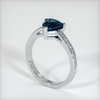 1.69 Ct. Greenish Blue Sapphire Ring, 10K White Gold 2