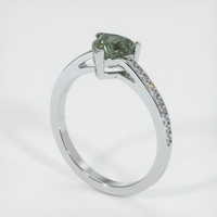 1.42 Ct. Greenish Brown Sapphire Ring, 10K White Gold 2