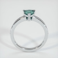 0.70 Ct. Greenish Blue Sapphire Ring, 10K White Gold 3