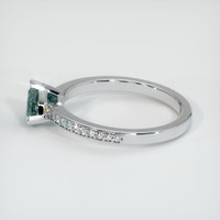0.70 Ct. Greenish Blue Sapphire Ring, 10K White Gold 4