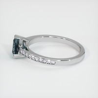 1.24 Ct. Greenish Blue Sapphire Ring, 14K White Gold 4