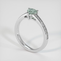 0.65 Ct. Green Sapphire Ring, 14K White Gold 2