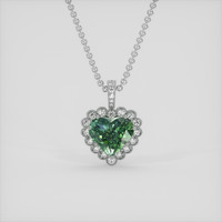 3.50 Ct. Green Sapphire Pendant, 14K White Gold 1